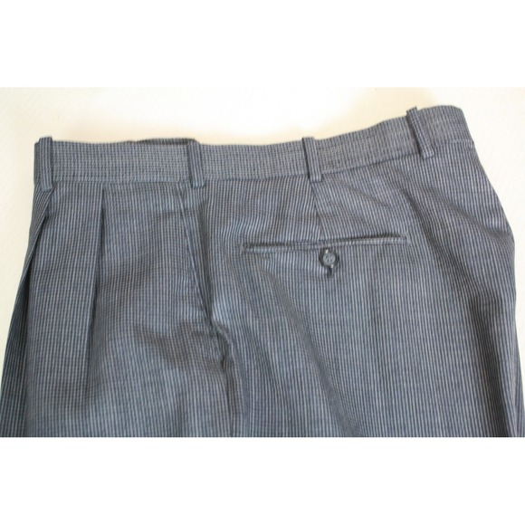 Mens Grey Black Micro Houndstooth Pleated Dress Pants Trousers Slacks - Picture 2 of 12